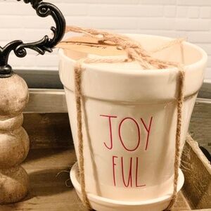 Rae Dunn Joyful mini plant pot